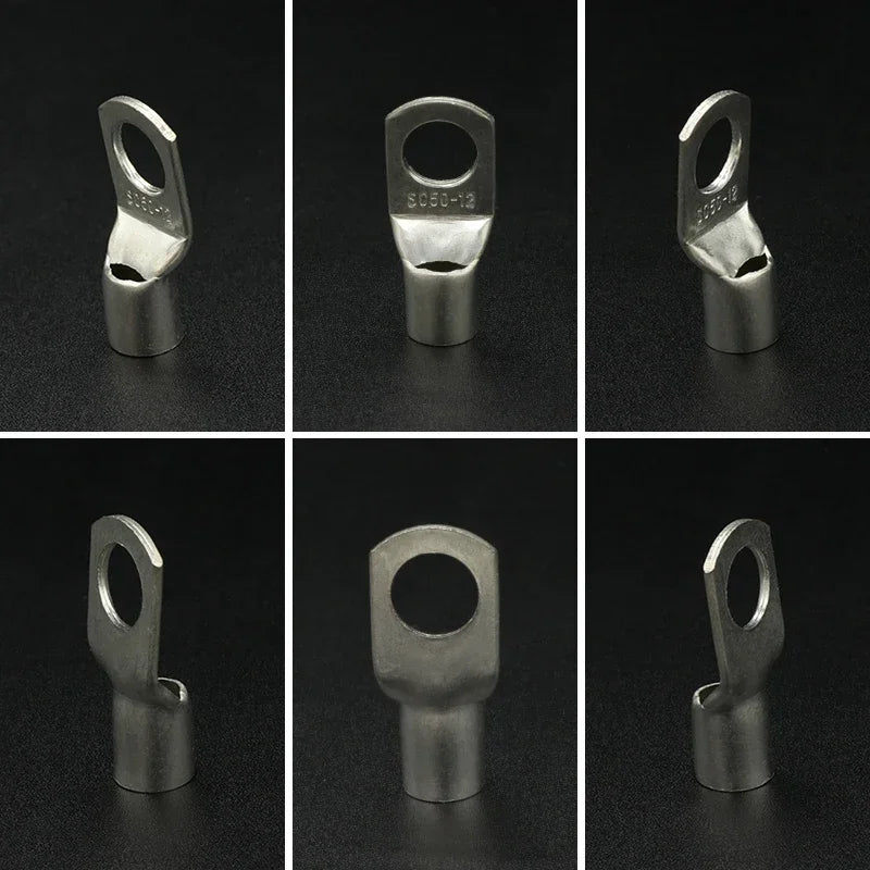1~50Pcs SC Type Wire Nose Terminal SC35 SC50 SC70 SC95 Bare Copper Battery Block Lugs Hole ID 6 8 10 12mm Crimp Wire Connectors