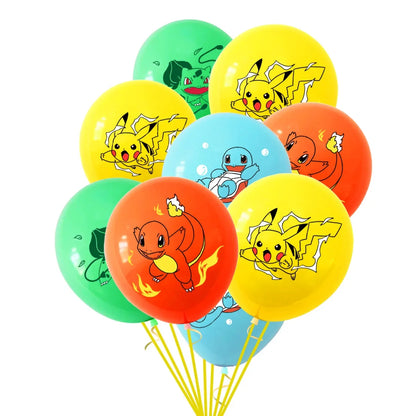 12/24pcs 12inch Pokémon Balloon Pikachu Kawaii Anime Accessories Cute Elf Birthday Party Decoration Kids Toys Christmas Gifts