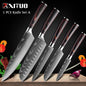 XITUO Chef knife 1-10Pcs Kitchen Knives Set Laser Damascus Pattern Ultra-Sharp Santoku Knife Cleaver Slicing Utility Fruit Knife