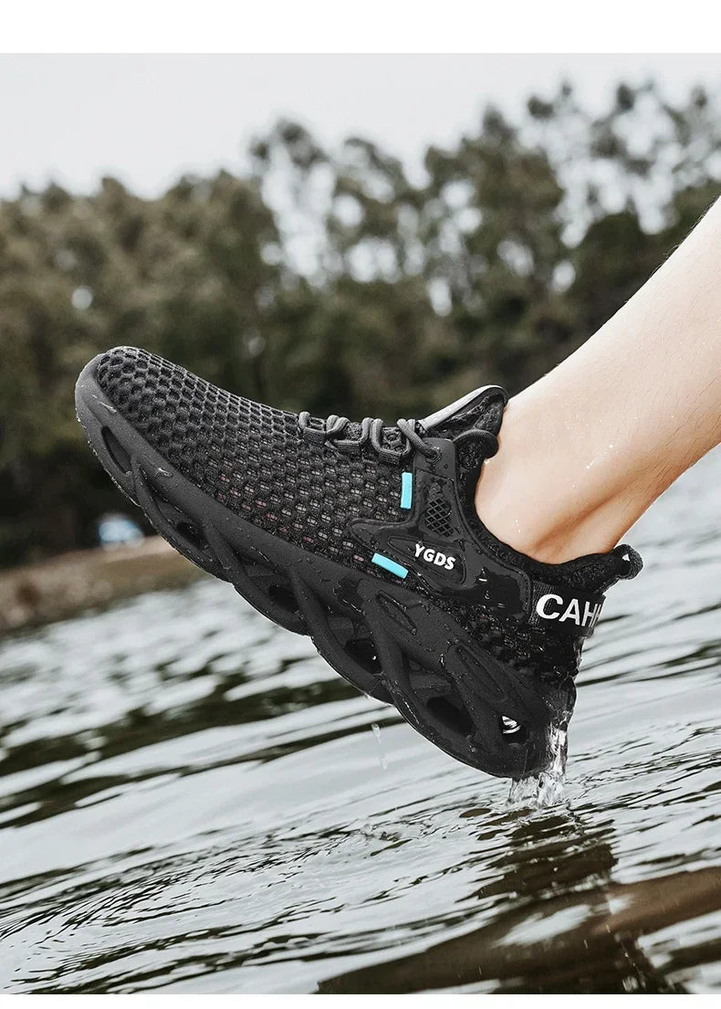 Breathable Mesh Summer Men Platform Sneakers Lightweight Casual Loafers Shoes for Running Tennis Hiking Outdoor Daily Wear