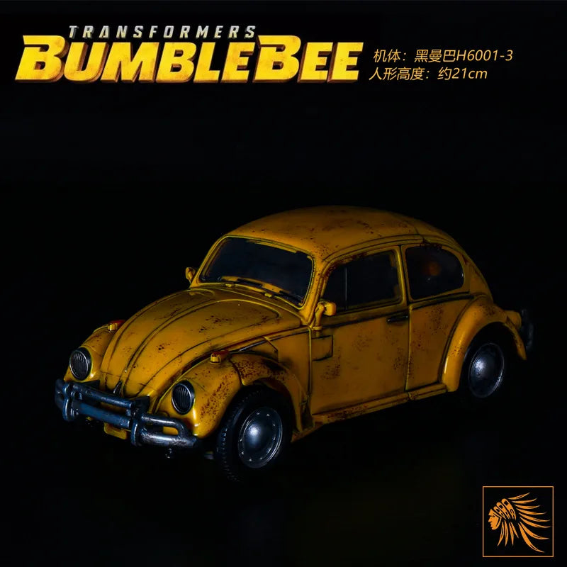 Transformable Robot 21cm Bumblebee Alloy Painted Action Figure Collectible Toy Battle Damaged Car Model Desk Ornament Boy Gift