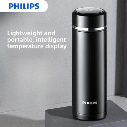 White Philips Smart Insulated Bottle Real-time Water Temperature Check Leakproof Men Women Daily Drinking water bottle