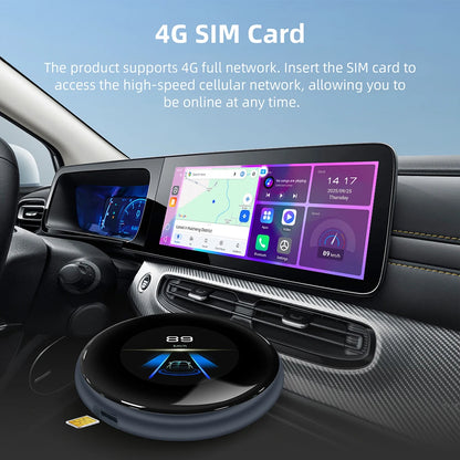 Ai Box 4+64GB 2026 Wireless Android Auto For Apple CarPlay WiFi Plug And Play Adapter Smart AI Box with Youtube Netflix TikTok