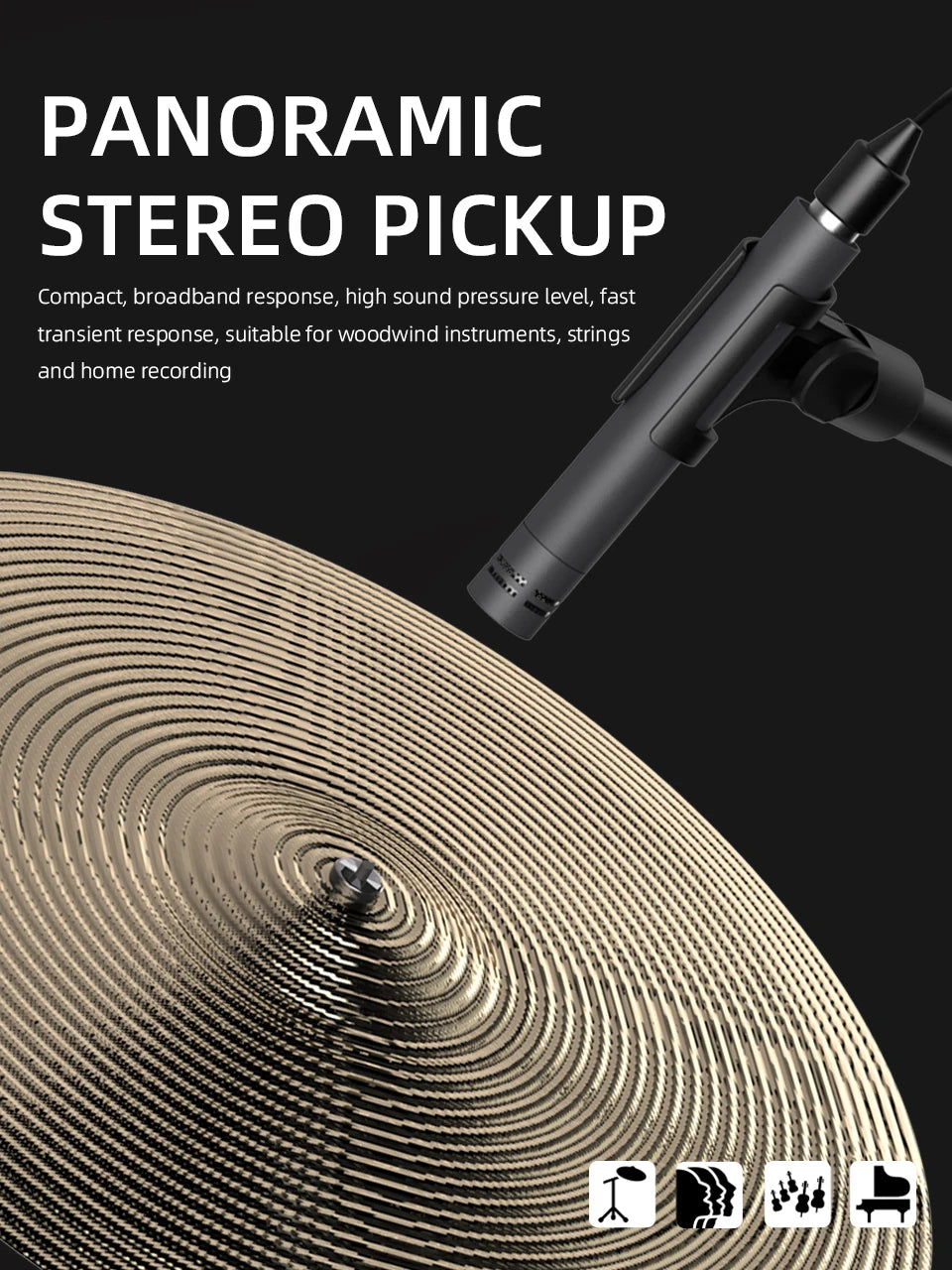 Instrument Microphone E608 7-Piece Wired Drum Mic Kit Dynamic Kick Bass Tom/Snare Cymbals Use For Drums Vocal Band DJ Stage Inst