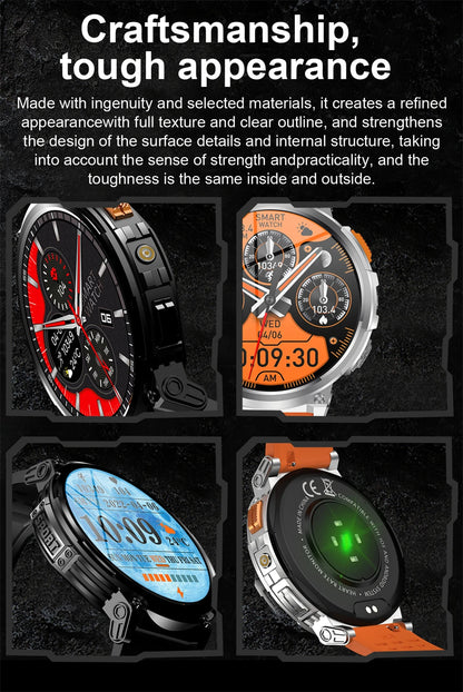 LIGE 1.85-inch AMOLED Smart Watch Men with LED Flashlight IP68 Waterproof Smartwatch 730mAh Bluetooth Call Smartwatches For Men