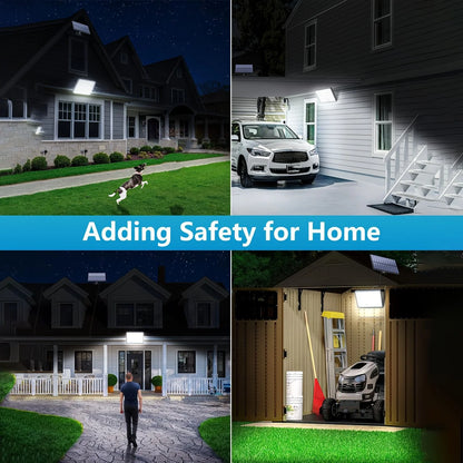 Solar Lights Outdoor 366/400/318 LED Motion Sensor Security Lights IP65 Waterproof Solar Powered Flood Lights for Garden Yard