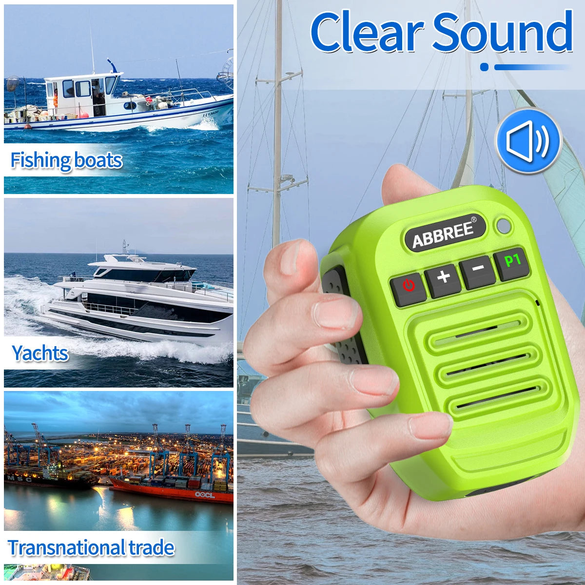 ABBREE Walkie Talkie Bluetooth Wireless Speaker Mic For Baofeng UV-5R UV-5RH UV-21 PRO V2 Quansheng UV-K5 (8) UV-K6 Ham Radio
