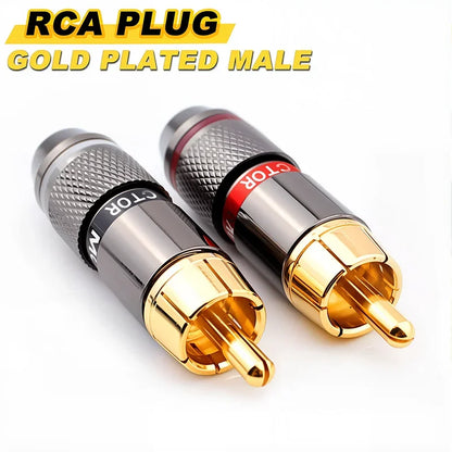 2/4/8Pcs Gold-Plated Musical Sound Plugs RCA Plug Jack Adapter RCA Connector for MIC Audio Video Speaker Cable