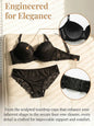 Red Lace Bra and Panty Set Women Sexy Push Up Underwear Embroidered Elegant Bridal Lingerie Valentine’s Day Gift A3005