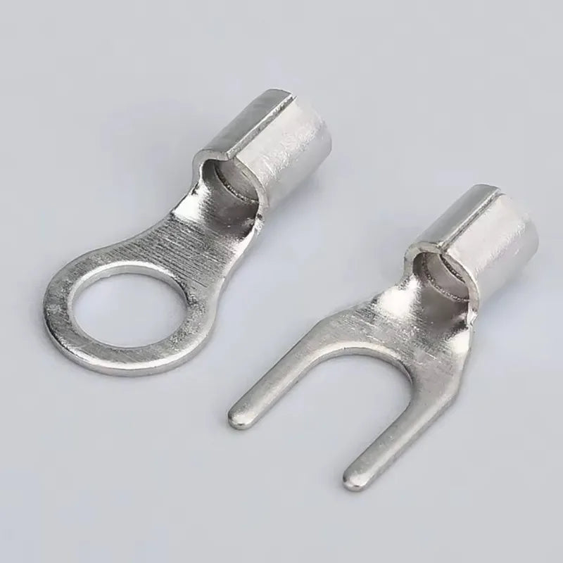 O/Y Type Copper Ring Fork Terminals Kit Insulation Cold-Pressed Terminal Electrical Brass Cable Wire Connector Crimp Spade Clip