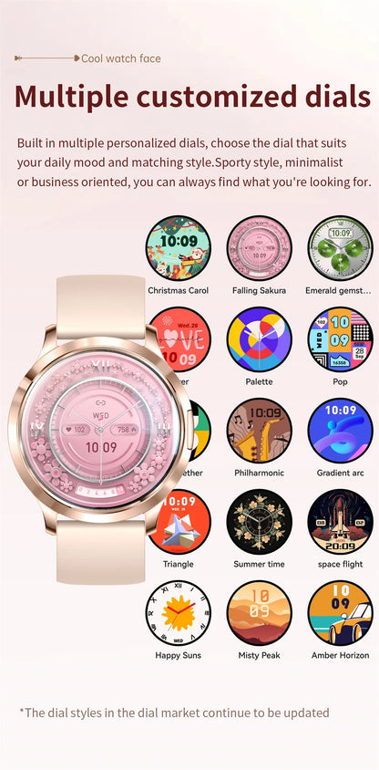 Nowy Smartwatch dla Kobiet 1.32 Cala AMOLED HD Ekran Sportowy Fitness Wodoodporny Zegarek Połączenia Bluetooth Cyfrowy Smartwatch Damski