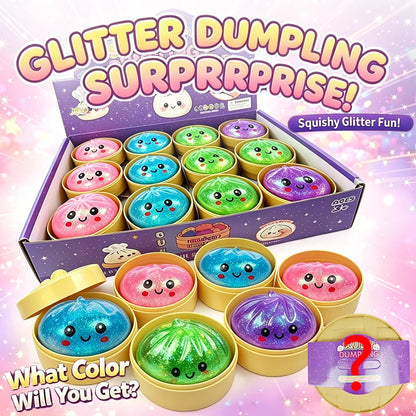 2026 Glitter Dumpling Squishy ULTRA RARE Glitter Hidden Edition Dumplings Sensory Steamer Soft TPR Dough Ball for Stress Relief
