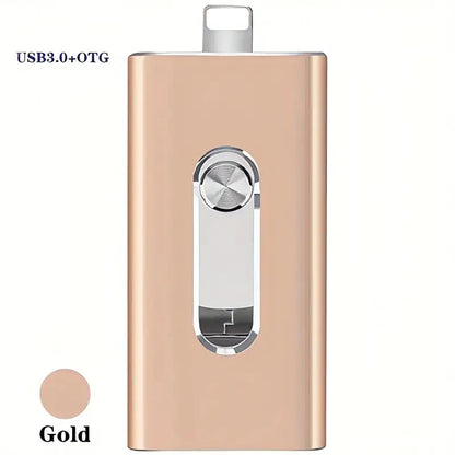 4-in-1 USB 3.0 External Flash Drive for iPhone & Type-C & Android & PC, Easy Backup and File Transfer, Photo Stick Memory Stick