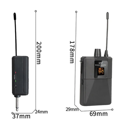 Wireless Lavalier Microphon Headset Mic with Transmitter Receiver LED Display Bodypack Transmitter for Teaching Live Performance