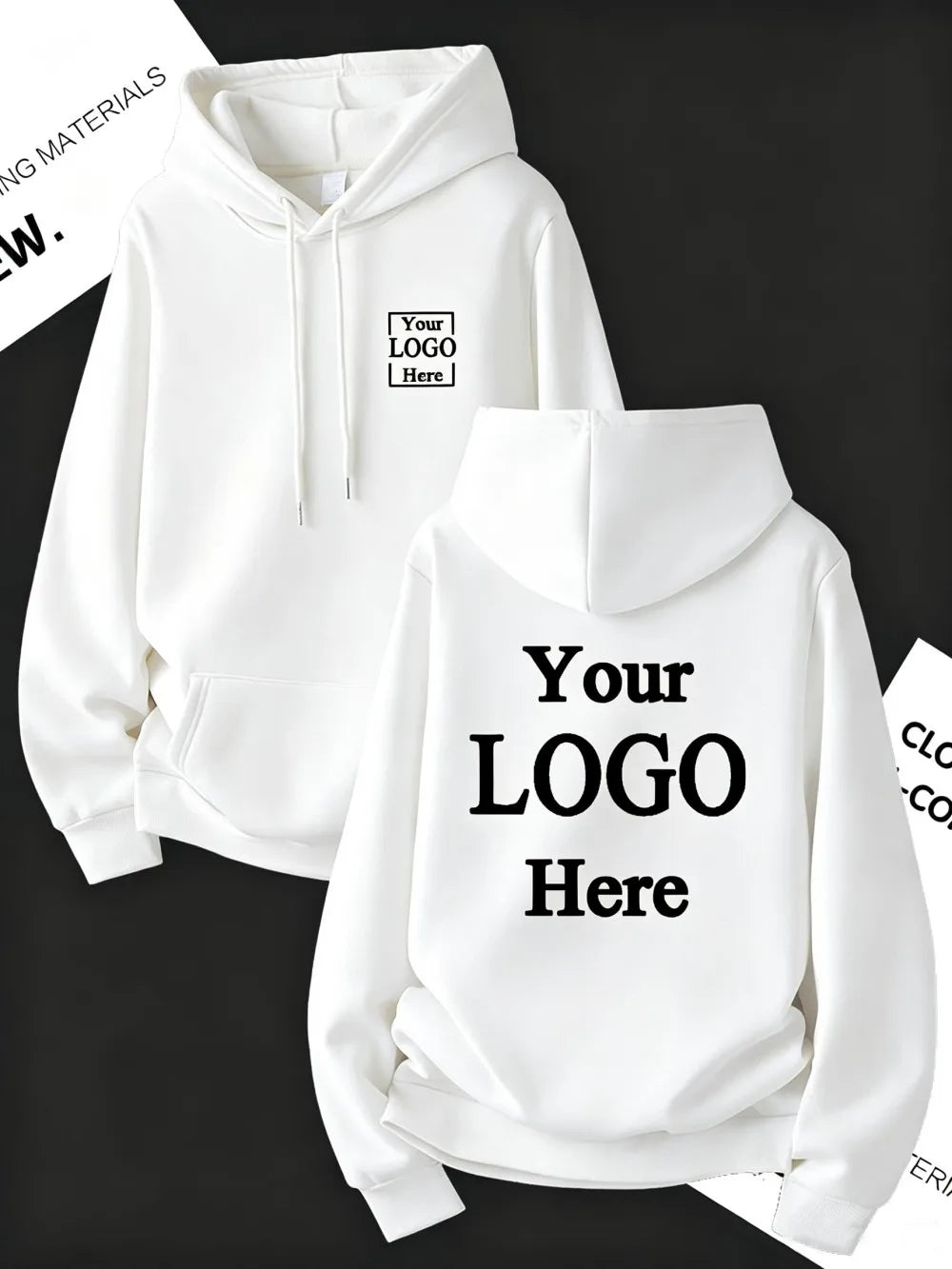 Customize Womens Hoodies Street Oversized Pocket Sweatshirts Hip Hop Unisex Tops DIY Your Logo/Graphic Pullovers Woman Clothes