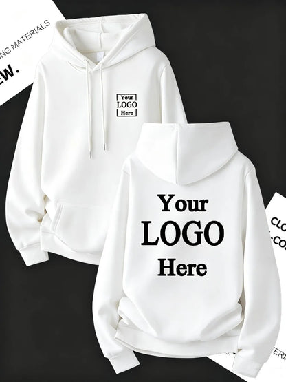 Customize Womens Hoodies Street Oversized Pocket Sweatshirts Hip Hop Unisex Tops DIY Your Logo/Graphic Pullovers Woman Clothes