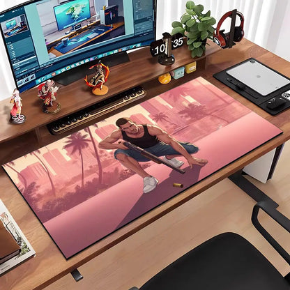 Game G-gta 6 Mouse Pad Large Anti-Slip Rubber Gaming MousePad Durable Desk Pad Thick Seam Edge Suitable For Office And Gaming