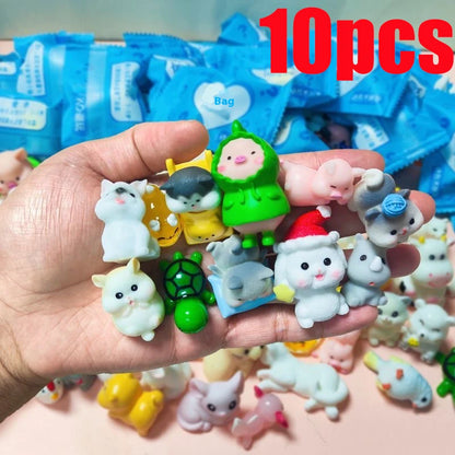 60pcs Mini Resin Animal Blind Box Creative Garden Decoration Miniature Landscape Luminous/Solid Color Animal Birthday Gift