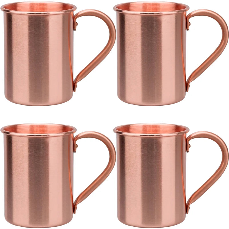 400ml Vintage Pure Copper Cup, Thickened Hammer Texture 100% Copper Breakfast Milk Coffee Mug, Handcrafted Tea Tumbler Drinkware