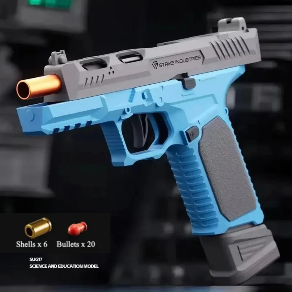 Automatic Continuous Firing SIG17 Shell Ejceting Toy Gun EVA Soft Bullets Airsoft Pistol for Outdoor Sports Shooting Gift