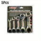 1Set 6mm-19mm Reversible Combination Stubby Single Wrench Stubby Combination 72 Tooth Ratchet Socket Spanner Nut Repair Tools