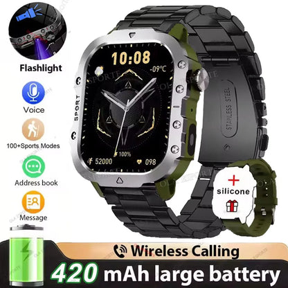 2026 New SmartWatch Men Militray Outdoor GPS Sport Watches Heart Rate Sleep Waterproof Smart Watch IOS Android