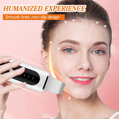 Ultrasonic Skin Scrubber Peeling Blackhead Remover Deep Face Cleaning Ultrasonic Ion Ance Pore Cleaner Facial Shovel Cleanser