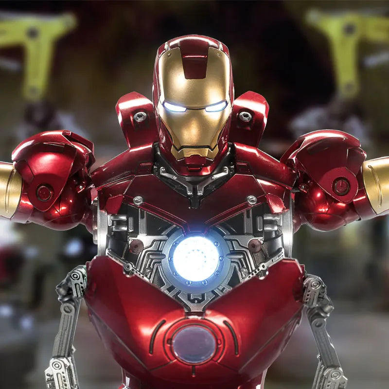 ZDTDS Original 1/5 36CM Iron Man MK50 MK3 LED lighting 10th Anniversary Memorial Collect Tony Stark Model Action Figure Gift