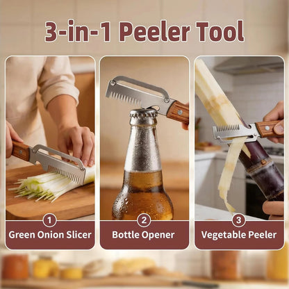2PC Set Kitchen Peeler Stainless Steel Vegetable Peeler Wooden Handle For Peeling And Slicing Fruits And Vegetables Kitchen Tool