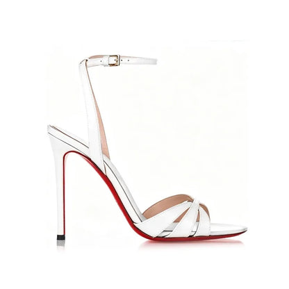 European and American style12cm cross strap pointed high heels for women, ultra-fine heels,straight buckle strap fashion sandals