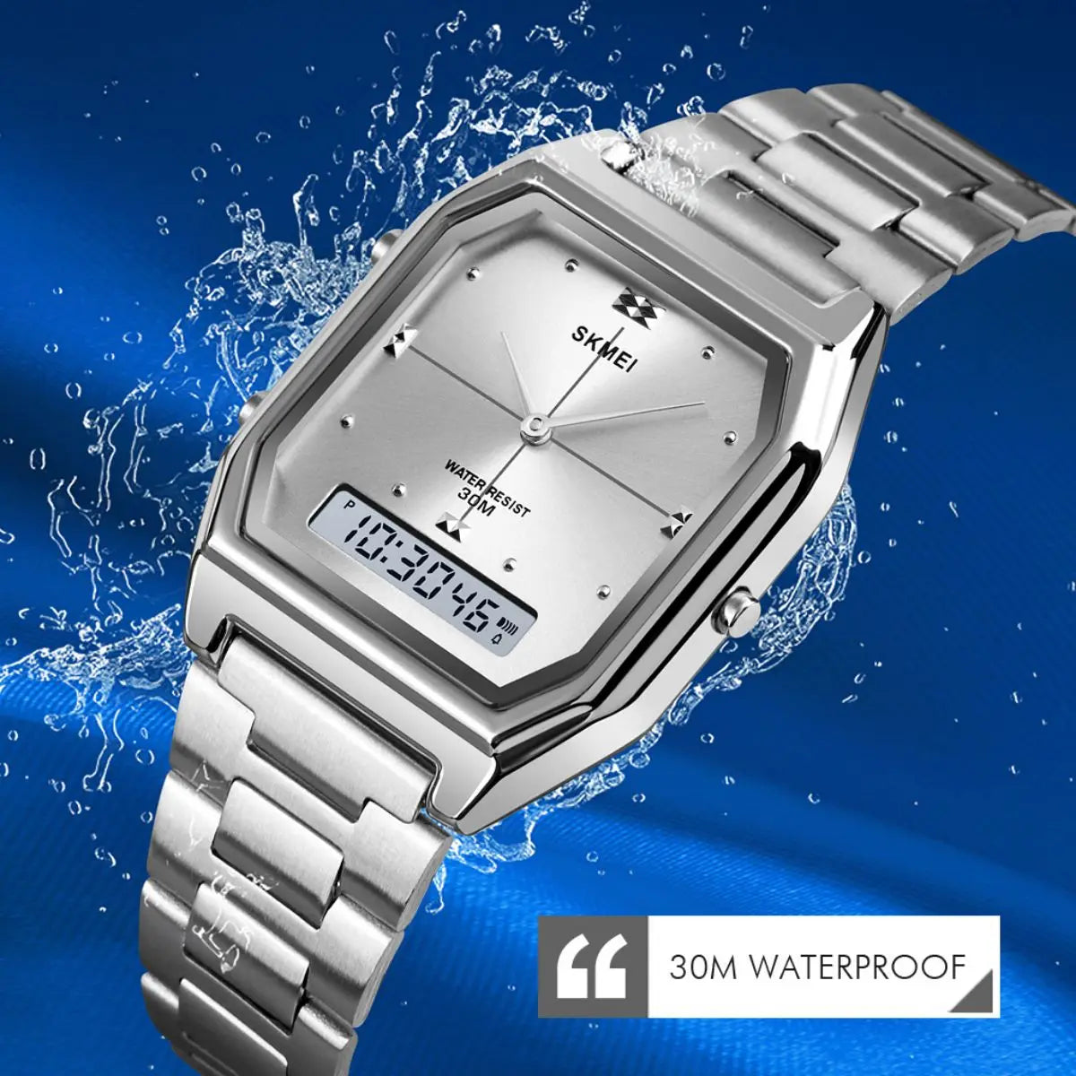 SKMEI Fashion Sport 3Time Chrono Digital Electronic Wristwatch For Men Women Double Display Waterproof Chrono Watch Reloj Hombre