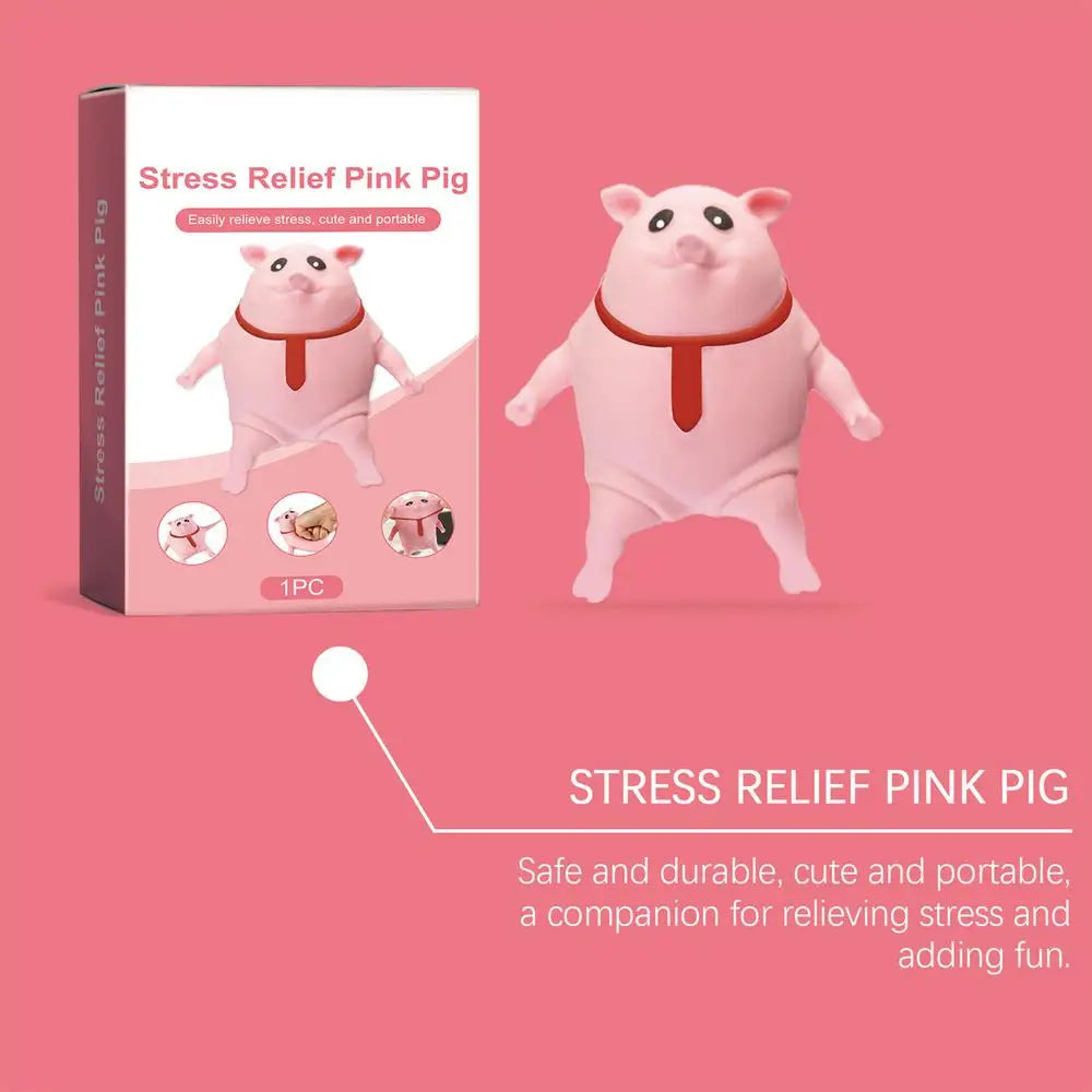 Creative Strange Toy Pig Cartoon Cute Pink La La Pig Toy Vent Pig Whole Person Pinch Music Stress Relief Toy Squeeze Pink Piggy