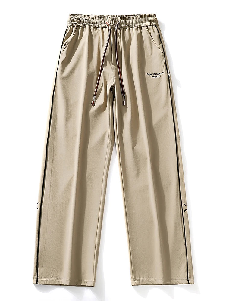 Summer Men's Sweatpants Wide Leg Straight Ice Silk Cooling Pants Big Size 8XL 7XL 6XL Sportswear Loose Fit Track Trousers