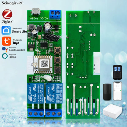 Alexa Smart Switch Zigbee Smart Home 2/1 Channels 220V 7-32V 85-250V 10A Relay Module Work With Alexa/Google Assistant