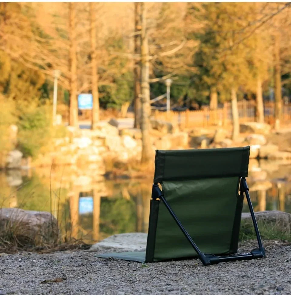 1pc Foldable Camping Chair Outdoor Garden Park Single Lazy Chair Backrest Cushion Picnic Camping Folding Back Chair Beach Chairs