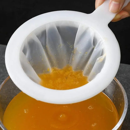 100/200/400Mesh Kitchen Ultra-Fine Nylon Mesh Strainer, Plastic Sieve Fine Mesh with Handle Kitchen Tool for Milk, Yogurt, Juice