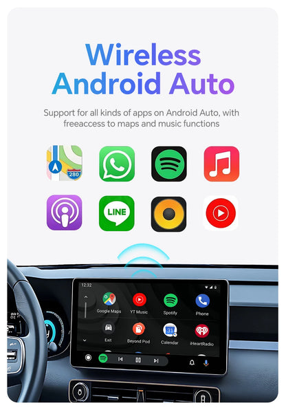 XUDA 2in1 Wireless CarPlay Dongle Wireless Android Auto Adapter AI Smart Box Car Intelligent Systems For Car With Wired CarPlay
