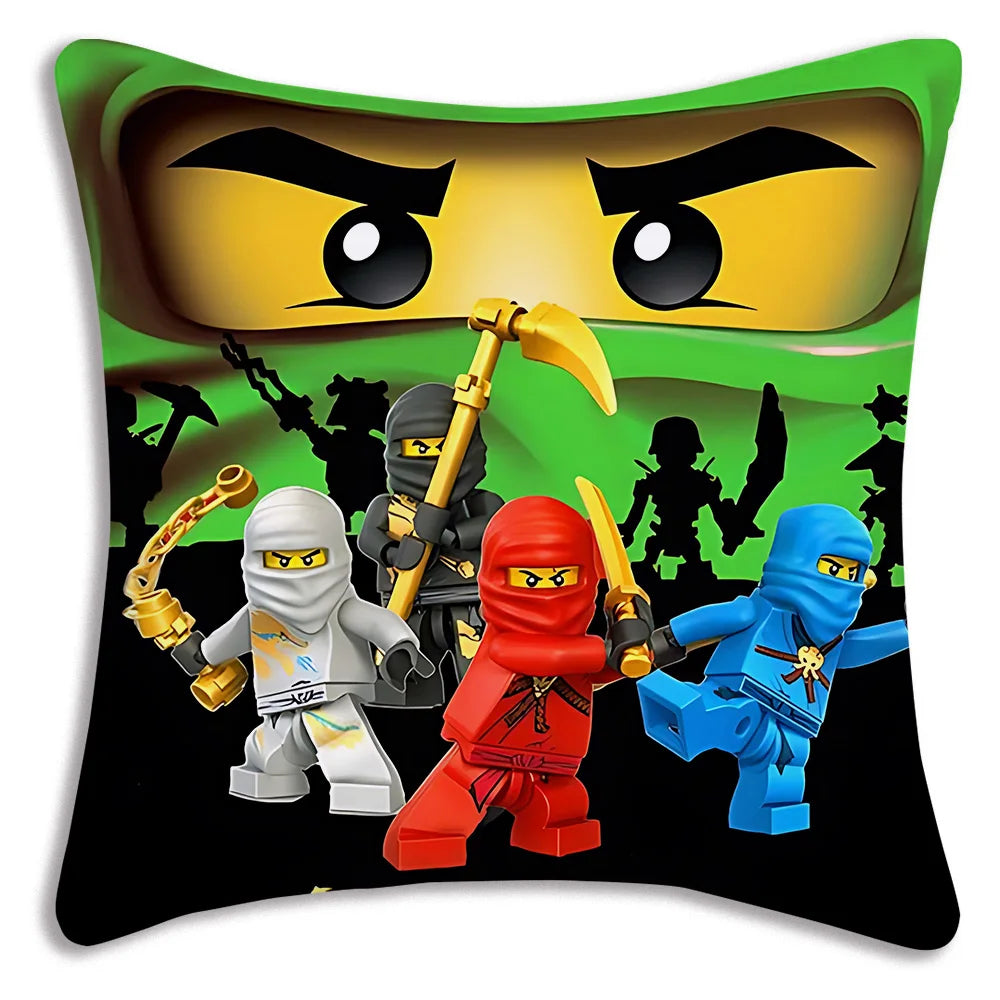 Pillow Covers Cartoon For Game Ninjagos Sofa Decorative Home Double-sided Printing Short Plush Cute Cushion Cover