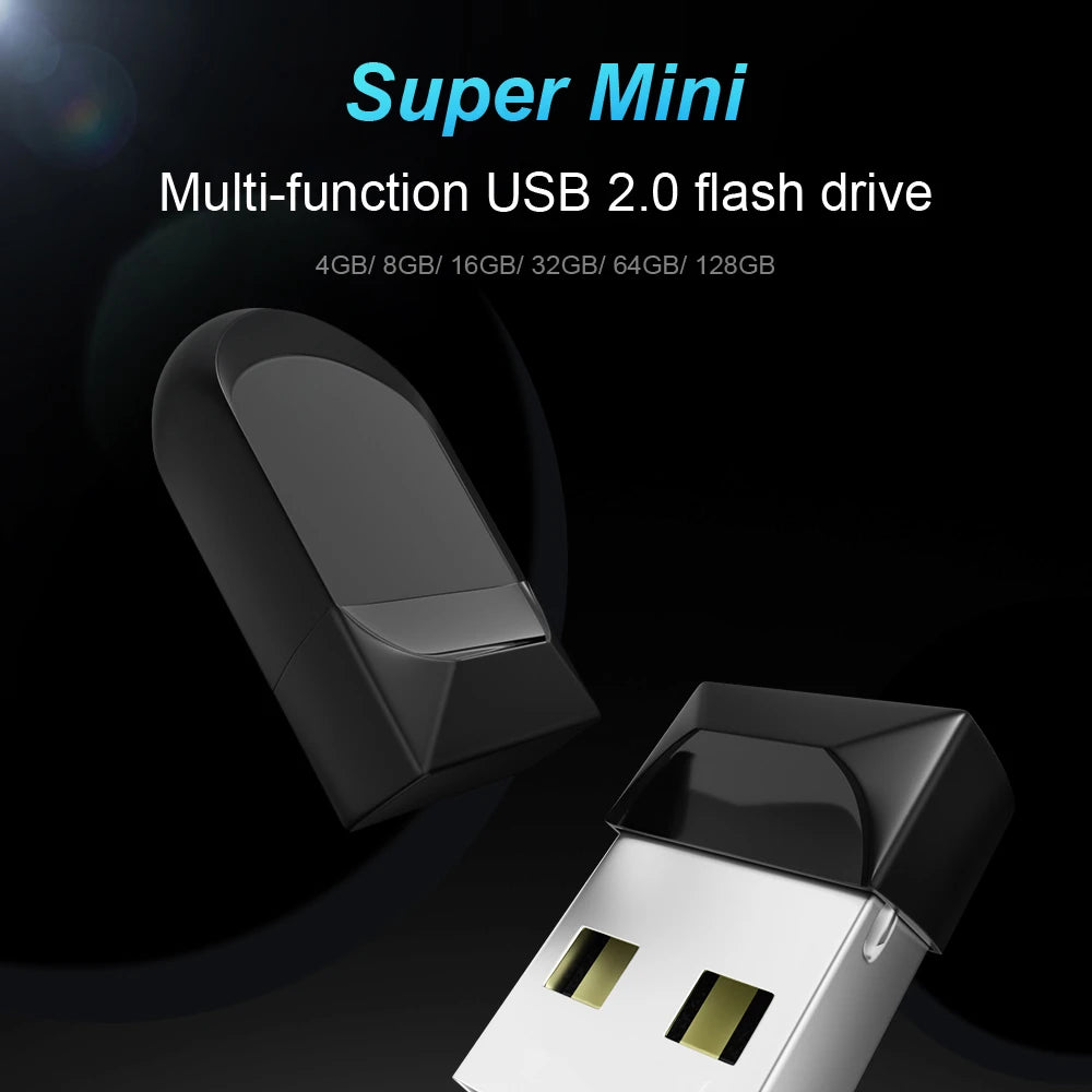 High Speed Mini USB Flash Drives 64gb Black Waterproof Pen Drive 32gb Portable Memory Stick GB USB Memories Storage for PC