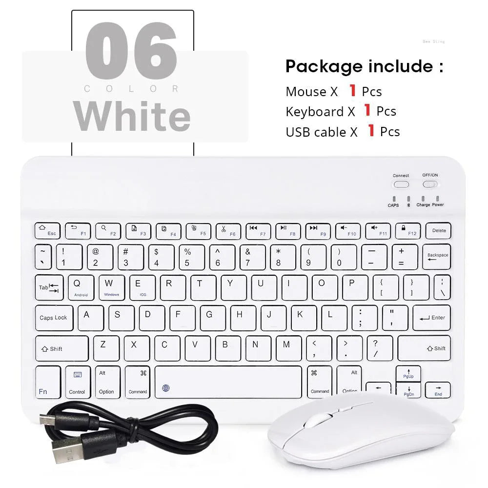Hebrew/Spanish//Russian/Korean Portable 10 inch Wireless Keyboard and Keyboard set For iPad Samsung Tablet Laptop IOS Android