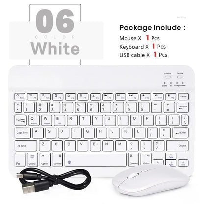 Hebrew/Spanish//Russian/Korean Portable 10 inch Wireless Keyboard and Keyboard set For iPad Samsung Tablet Laptop IOS Android