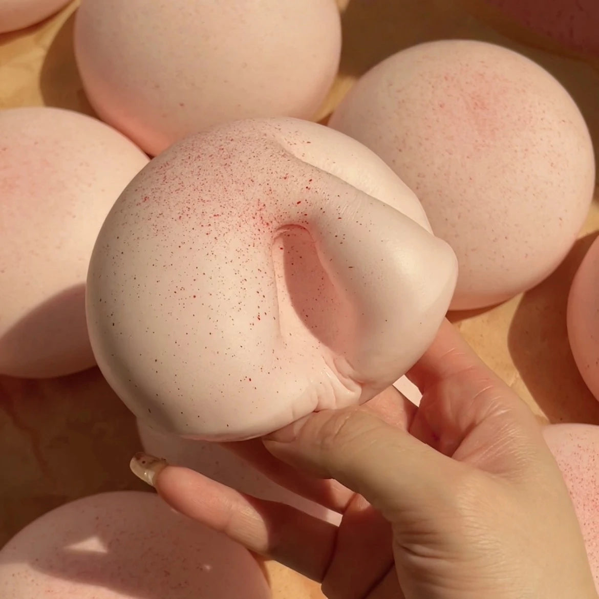 Daifuku Mochi Squishy Stress Toy, Slow Rising Squeeze Toy, Sensory Decompression Fidget Toy for Kids & Adults