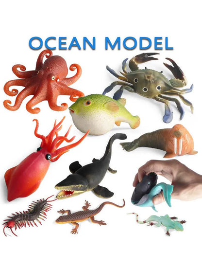 Oenux Simulated Insect Mouse Lizard Sea Animal Models Realistic Dolls Soft Rubber TPR Material Collectibles Halloween Prank Toys