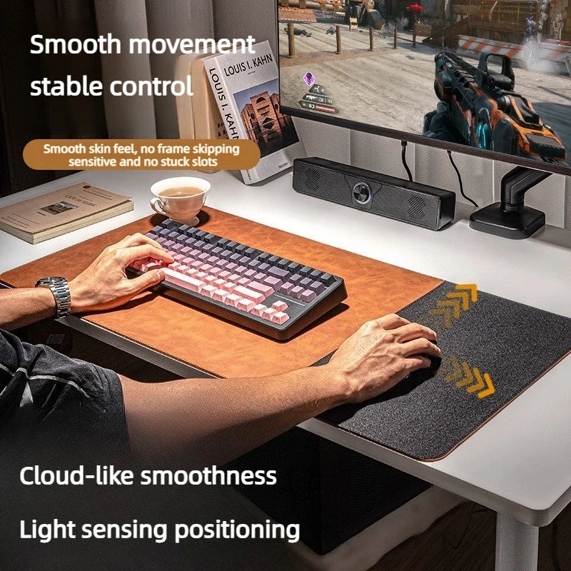 3in1 Large Mouse Pad Double Sided Leather Cork Waterproof Gaming Office Desk Mat Non Slip Computer Desk Pad Accessories Mousepad