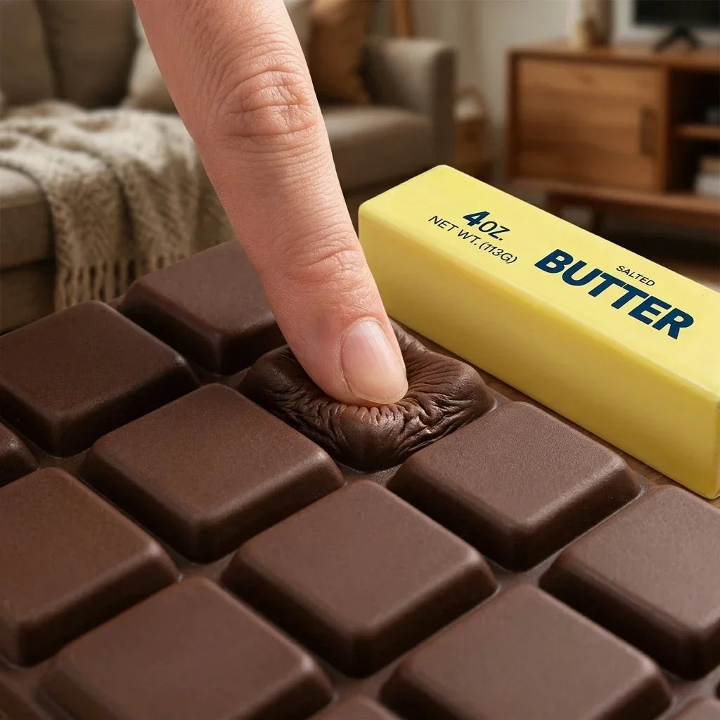 Super Wet Soft Chocolate Butter Bar Squishy Slow Rising PU Squeeze Toy Anti-stress Decompression Toy for Teenagers