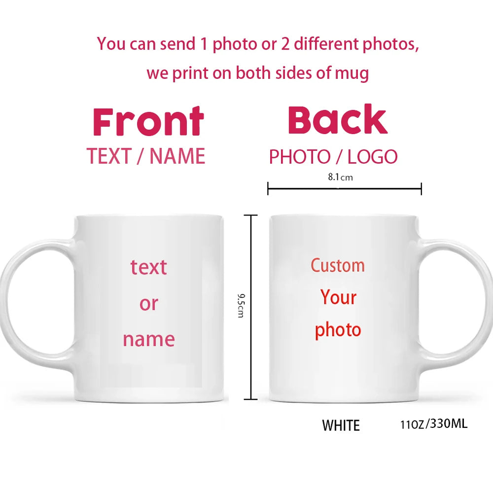 Customize Photo Black Coffee Mug - Personalized Dog Cat Familay Lover Photos Cup Tea Cup with Names Mothers' Day Surprised Gift