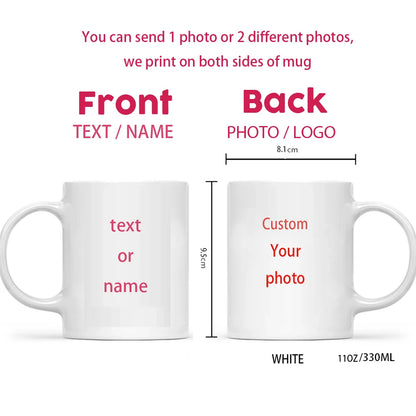 Customize Photo Black Coffee Mug - Personalized Dog Cat Familay Lover Photos Cup Tea Cup with Names Mothers' Day Surprised Gift
