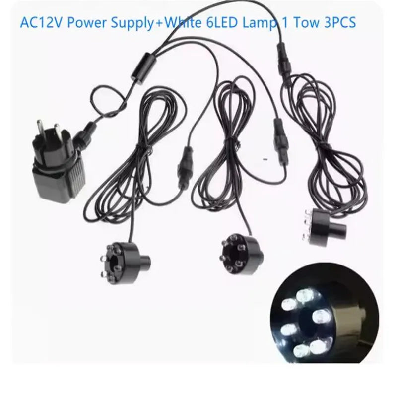 6 LED Underwater Lights12V Aquarium Waterfall Night-Lights Garden Spotlight Lamp Swimming Pool Fountains Pond
