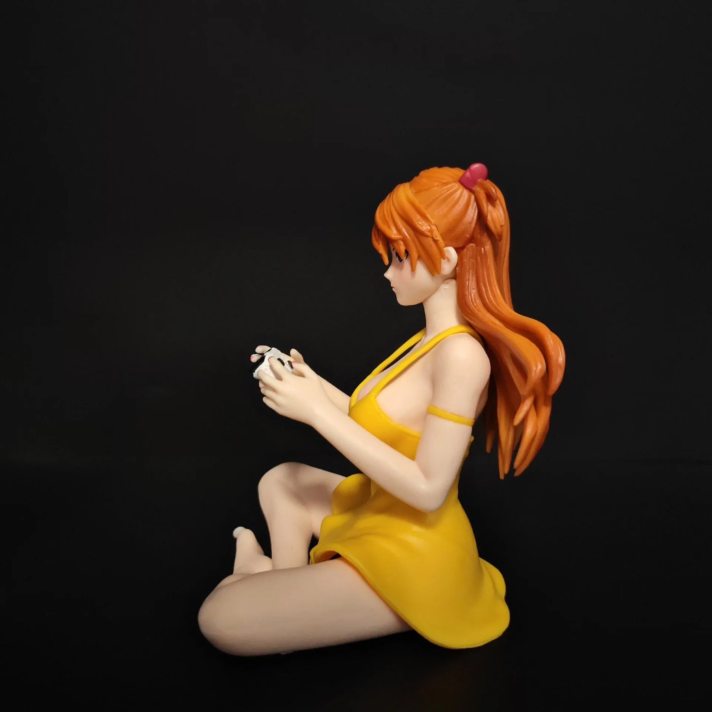 11cm Gaming Ver Figure EVA Kawaii Girl Yellow Dress Sitting Pose Anime Action Figurine Collectible Model Doll Birthday Gift