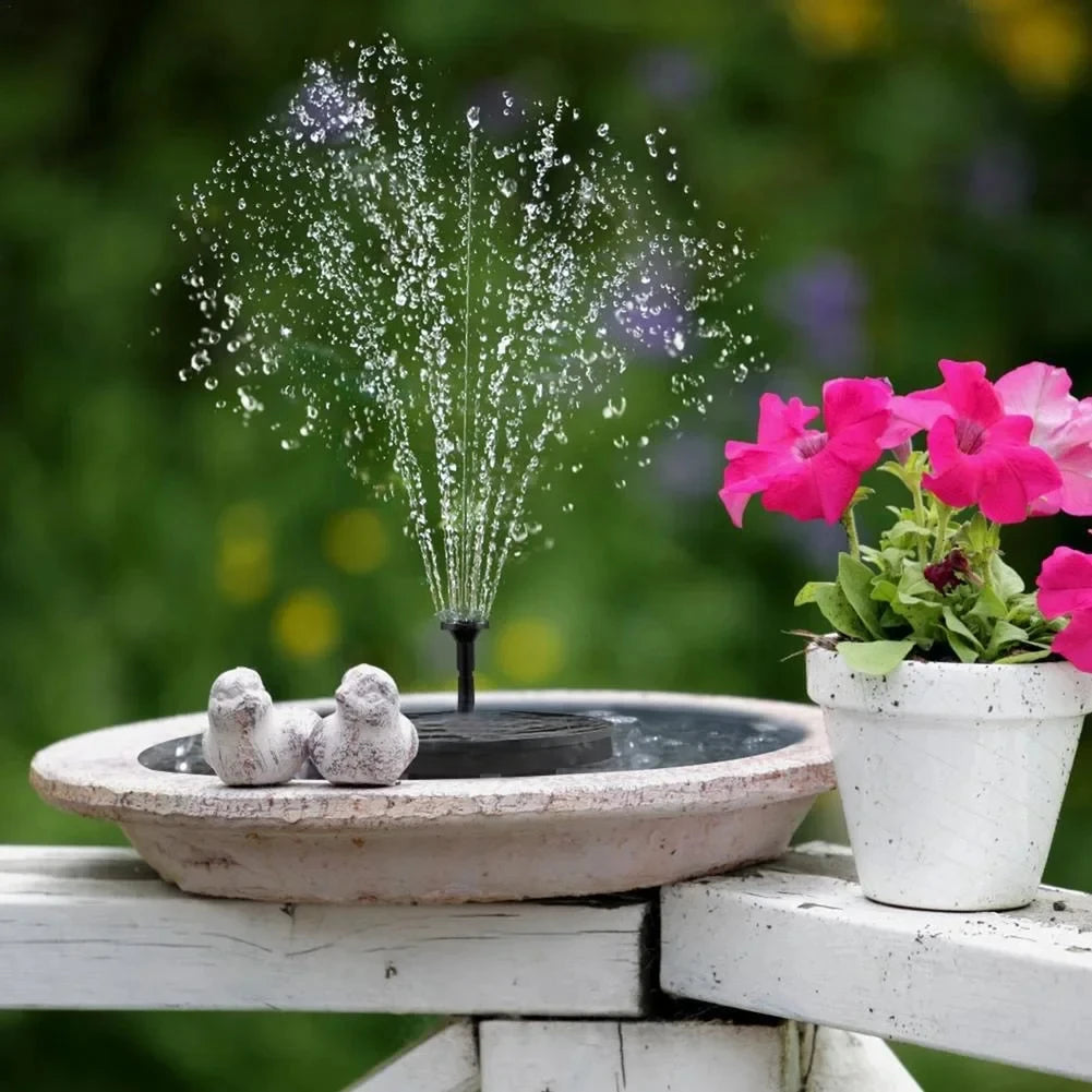 Mini Solar Water Fountain - Solar-Powered Pool/Pond Waterfall, Outdoor Garden Decoration & Bird Bath Supplies